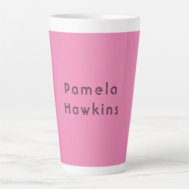 Taza De Café Latte Elegante cosecha retro femenina rosa (Anverso)