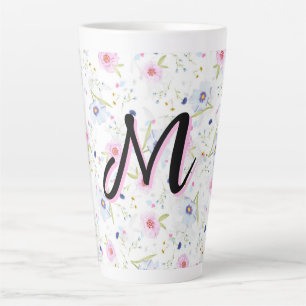Taza De Café Latte Elegante Cottagecore Floral Silvestre Estético