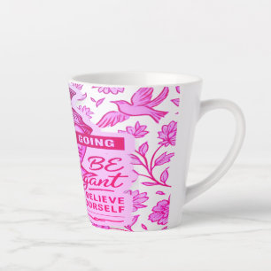 Taza De Café Latte Elegante Courage latte Mug para mujeres Inspirador