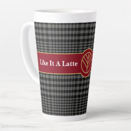 Taza De Café Latte Elegante dorado negro rojo glen vestido como lata