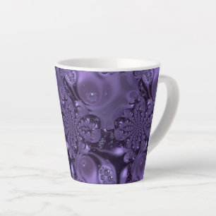Taza De Café Latte Elegante Espuma Líquida Real Púrpura