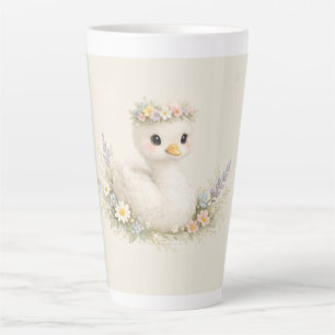 Taza De Café Latte Elegante Estación de Papelería de Flor Silvestre d