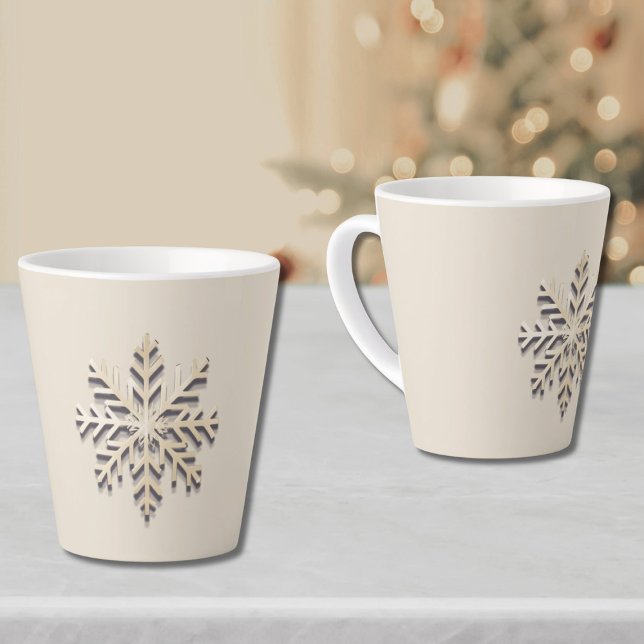 Taza De Café Latte Elegante fiesta de copo de nieve latte Mug (Subido por el creador)