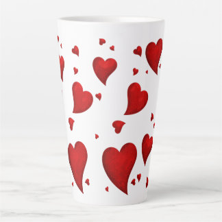 Taza De Café Latte Elegante Glam Fab Moda Elegante Corazón Rojo Trend