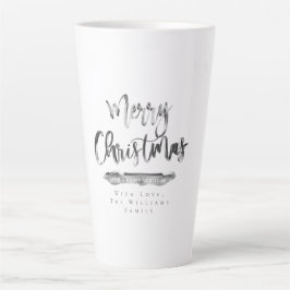 Taza De Café Latte Elegante guión Feliz Navidad y Feliz Año Nuevo
