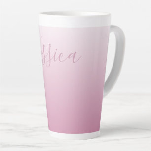 Taza De Café Latte Elegante guión y editable rosa (cualquier color) O