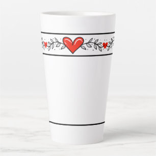 Taza De Café Latte Elegante Heart Design Latte Mug