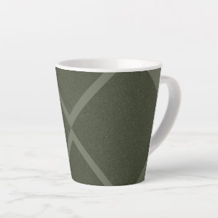 Taza De Café Latte Elegante latte cruzado de curva en verde oscuro de