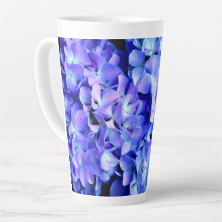 Taza De Café Latte Elegante magenta azul púrpura de color claro hidra