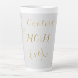 Taza De Café Latte Elegante mamá de oro más fría que nunca gris