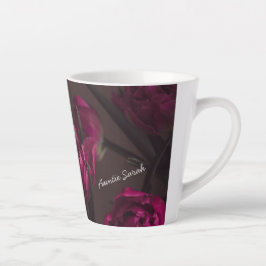 Taza De Café Latte Elegante mensaje personalizado floral