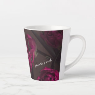 Taza De Café Latte Elegante mensaje personalizado floral