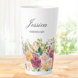 Taza De Café Latte Elegante Monograma Rosa de acuarela Jardín de flor<br><div class="desc">Presentamos nuestro Elegante Rosa de acuarela Monograma Flower Garden Latte Mug. Con ilustracion de acuarela floral y texto de escritura elegante que se puede personalizar. Añade un toque natural a tu estilo. Idóneo como regalo de dama de honor o un favor guirnalda.</div>