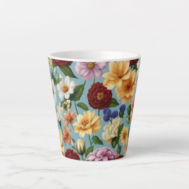 Taza De Café Latte Elegante Mug Floral - Perfecto para cada ocasión (Anverso)