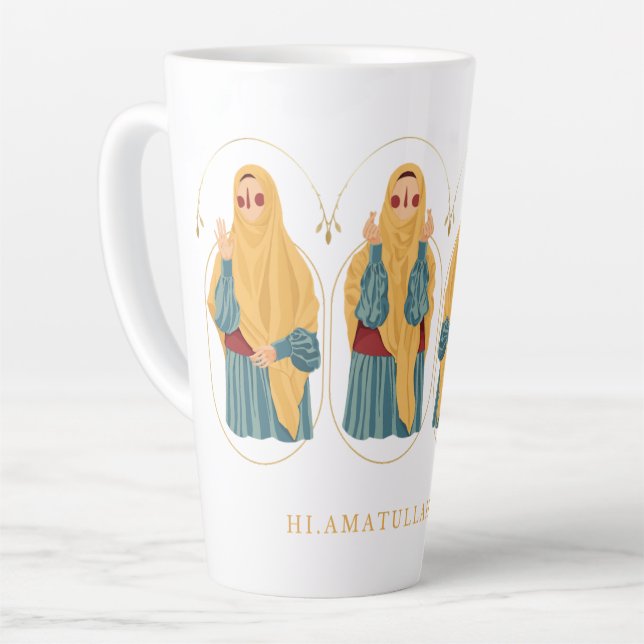 Taza De Café Latte Elegante Muslimah Mug - Hola Amatullah (Ángulo izquierdo)