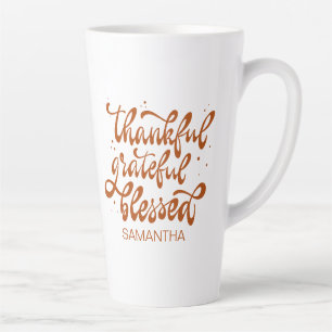 Taza De Café Latte Elegante Otoño Día de Acción de Gracias de Amigos