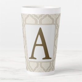 Taza De Café Latte Elegante patrón marroquí de enrejado en tonos neut