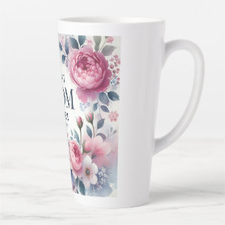 Taza De Café Latte Elegante Peony & Pastel Blossoms Regalo del Día de