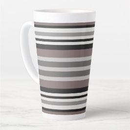Taza De Café Latte Elegante Tierra Tones Brown Savannah Stripes Patró