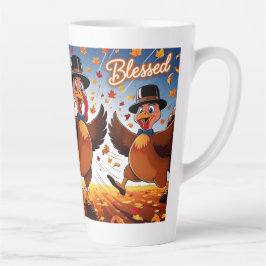 Taza De Café Latte Elegante Turquía feliz día de gracias