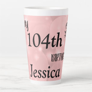 Taza De Café Latte Elegante y brillante cumpleaños 104