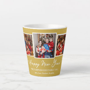 Taza De Café Latte Elegante y simple foto de Año Nuevo Feliz Año Nuev
