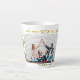 Taza De Café Latte Elegante y simple foto de Año Nuevo Feliz Año Nuev