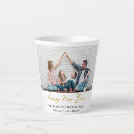 Taza De Café Latte Elegante y simple foto de Año Nuevo Feliz Año Nuev