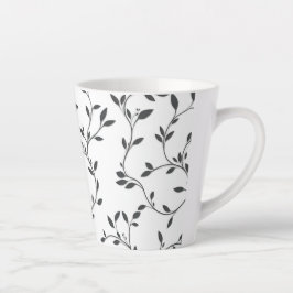 Taza De Café Latte Elegantes hojas de vino