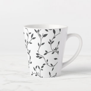 Taza De Café Latte Elegantes hojas de vino