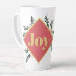 Taza De Café Latte Elegantes Navidades Botánicos de Acuarela