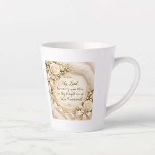Taza De Café Latte Elegantes padres Rosa de Marfil Dua Inspiradora