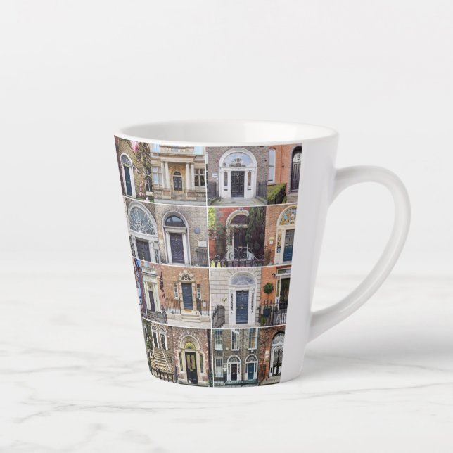 Taza De Café Latte Elegantes Puertas de Dublín Latte Mug (Derecha)