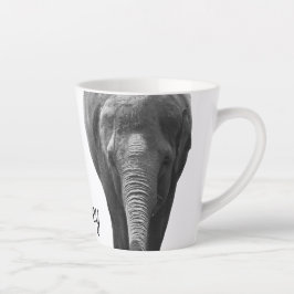 Taza De Café Latte Elephant Wildlife Art Nombre personalizado Animal