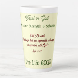 Taza De Café Latte Elevación de versos Faith Latte Mug