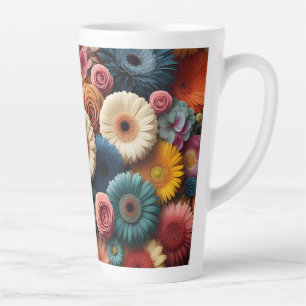 Taza De Café Latte Elevar tu espacio de color Gerbera Daisy Floral