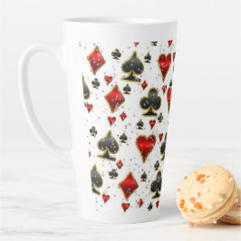 Taza De Café Latte Elevar tus noches de póquer Latte Mug