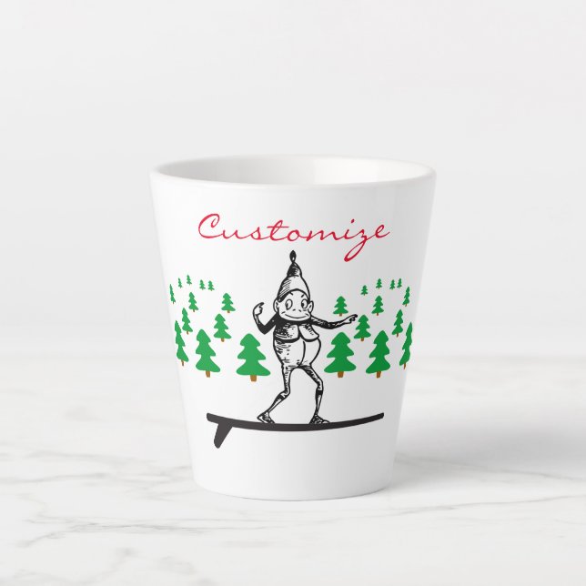 Taza De Café Latte Elf en Surfboard Thunder_Cove (Anverso)