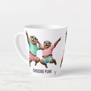Taza De Café Latte Elige el Dúo de Nutrias Divertidas