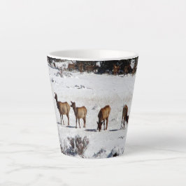 Taza De Café Latte Elk in Snow latte mug