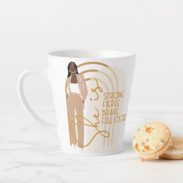 Taza De Café Latte Ella Es Fierce Latte Mug