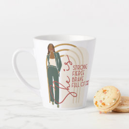 Taza De Café Latte Ella Es Fierce Latte Mug