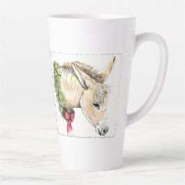 Taza De Café Latte Ella los Navidades Donkey