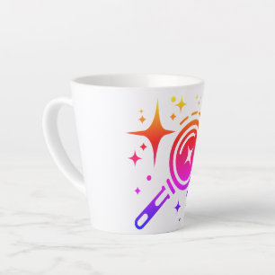 Taza De Café Latte emblema de IA Estrellas de Sparkle, faro de la era