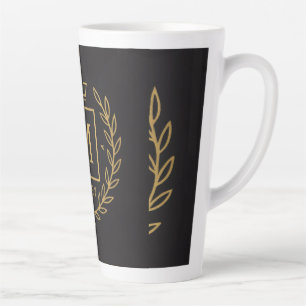 Taza De Café Latte "Emblema Real NMKY – Diseño de Cresta con Monogram