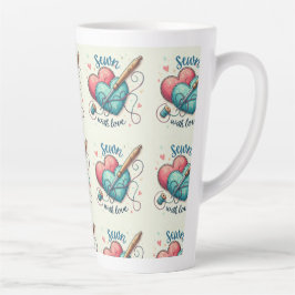 Taza De Café Latte Embroidería artística del Día de San Valentín en e