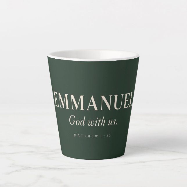 Taza De Café Latte EMMANUEL | Mateo 1:23 | Navidad (Anverso)
