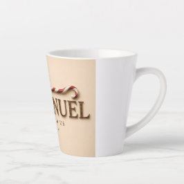 Taza De Café Latte EMMANUEL | Mateo 1:23 Navidad | Crema Cálida