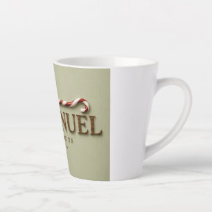 Taza De Café Latte EMMANUEL   Mateo 1:23 Navidad   Suave Salvia