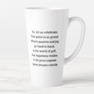 Taza De Café Latte Emoción del golfista
